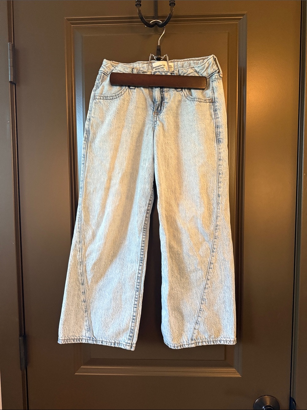 abercrombie kids Light Wash Wide Leg Jeans